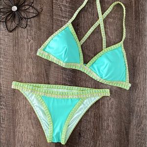 Victoria’s Secret Mint Green Crochet Teeny Bikini